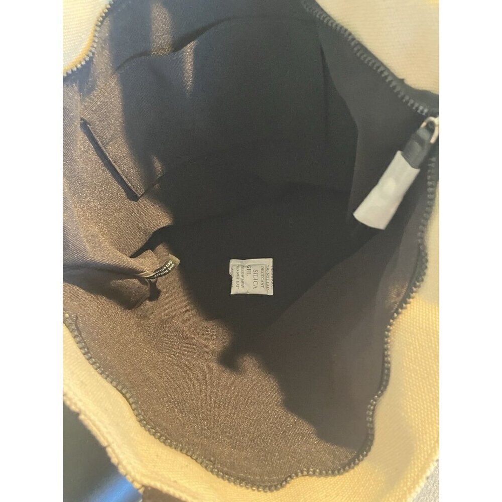 NWT Cannes Canvas Tote By Karl Lagerfeld, Beige/Black Zip Top, Cotton MSRP $98 - Picture 6 of 13